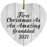 First Christmas As An Amazing Granddad 2021 - Heart Ornament F