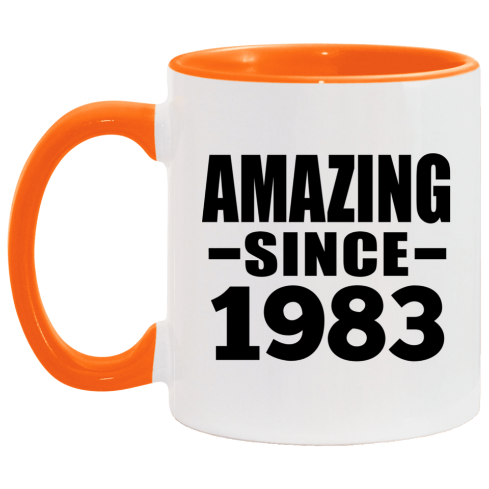 41st Birthday Amazing Since 1983 - 11oz Accent Mug Orange