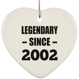 22nd Birthday Legendary Since 2002 - Heart Ornament