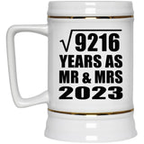 96th Anniversary Square Root of 9216 Years As Mr & Mrs 2023 - Beer Stein