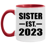 Sister Established EST. 2023 - 11oz Accent Mug Red