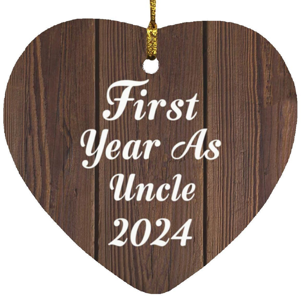 First Year As Uncle 2024 - Heart Ornament D