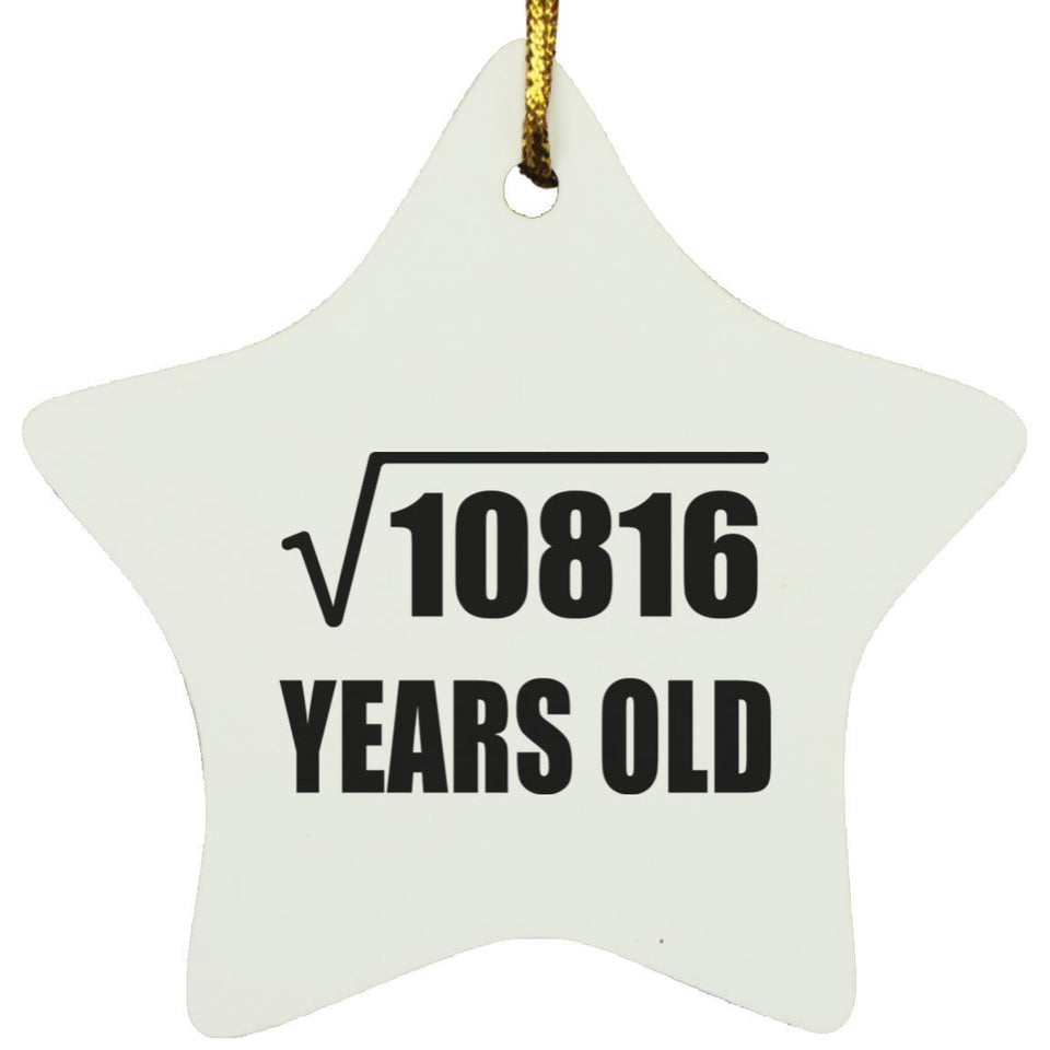 104th Birthday Square Root of 10816 Years Old - Star Ornament