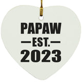 Papaw Established EST. 2023 - Heart Ornament