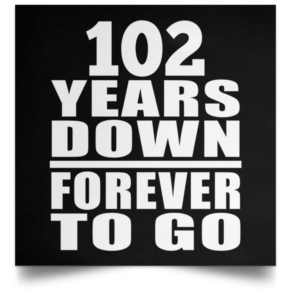 102nd Anniversary 102 Years Down Forever to Go - Poster Square