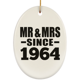60th Anniversary Mr & Mrs Since 1964 - Oval Ornament