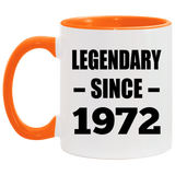 52nd Birthday Legendary Since 1972 - 11oz Accent Mug Orange