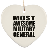 Most Awesome Military General - Heart Ornament