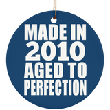 14th Birthday Made In 2010 Aged to Perfection - Circle Ornament