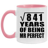 29th Anniversary Square Root of 841 Years of Mr Perfect - 11oz Accent Mug Pink