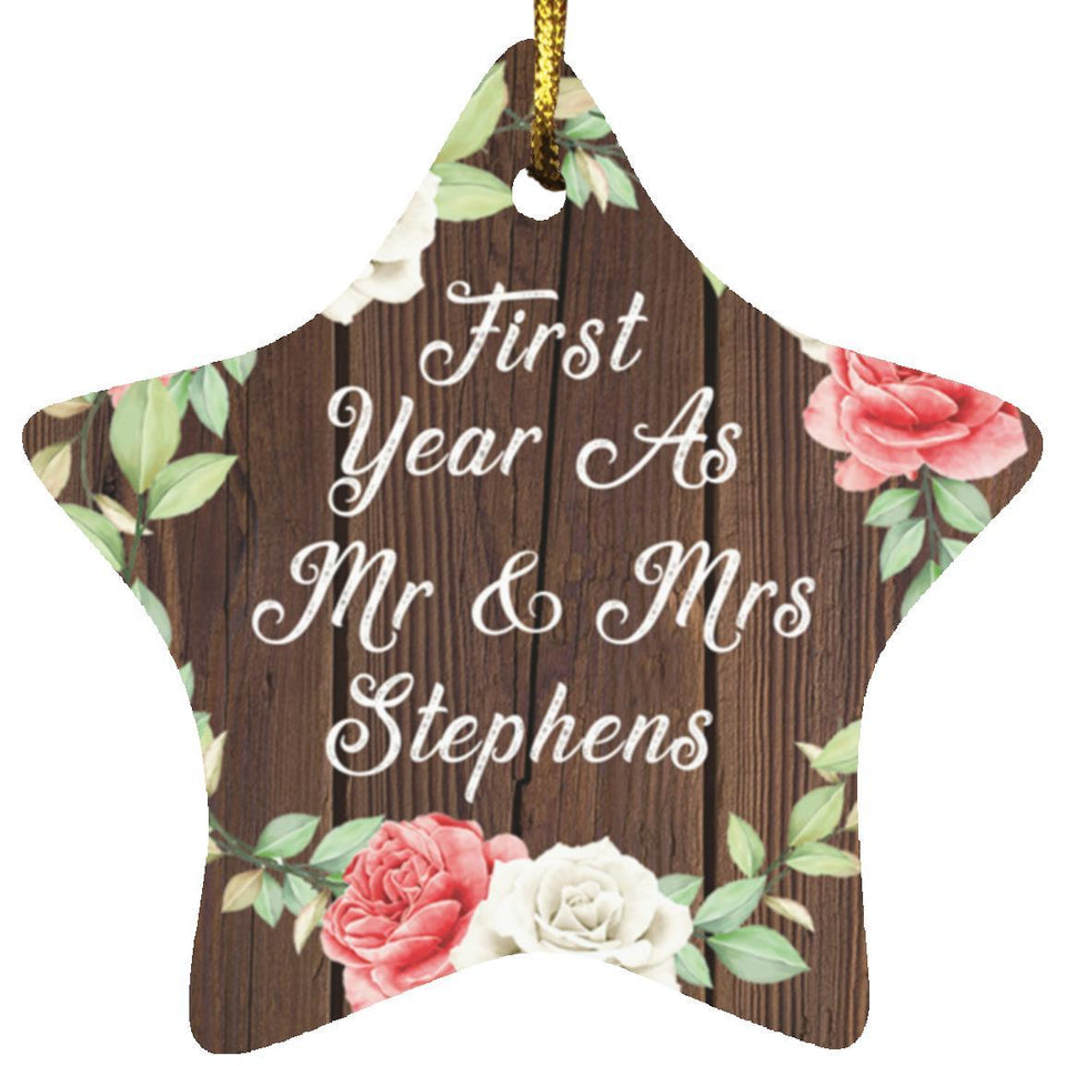First Year As Mr & Mrs Stephens - Star Ornament A