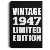 77th Birthday Vintage 1947 Limited Edition - Canvas Portrait