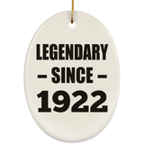 102nd Birthday Legendary Since 1922 - Oval Ornament
