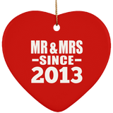11th Anniversary Mr & Mrs Since 2013 - Heart Ornament
