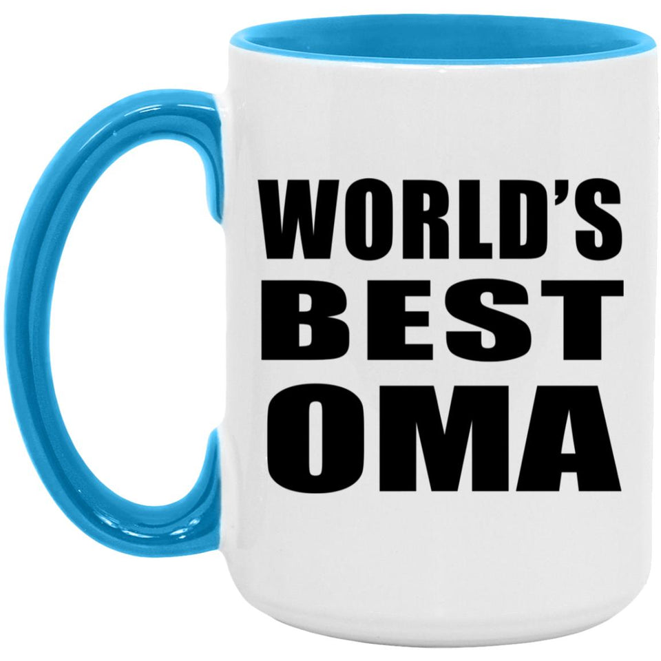 World's Best Oma - 15oz Accent Mug Blue