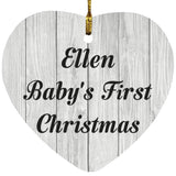 Ellen Baby's First Christmas - Heart Ornament F