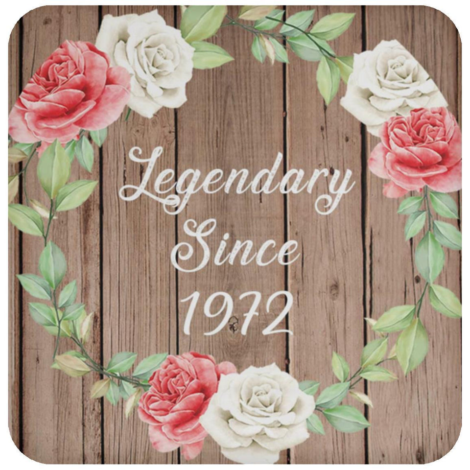 52nd Birthday Legendary Since 1972 - Drink Coaster B