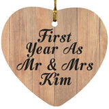 First Year As Mr & Mrs Kim - Heart Ornament C