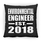 Environmental Engineer Established EST. 2018 - Throw Pillow Black