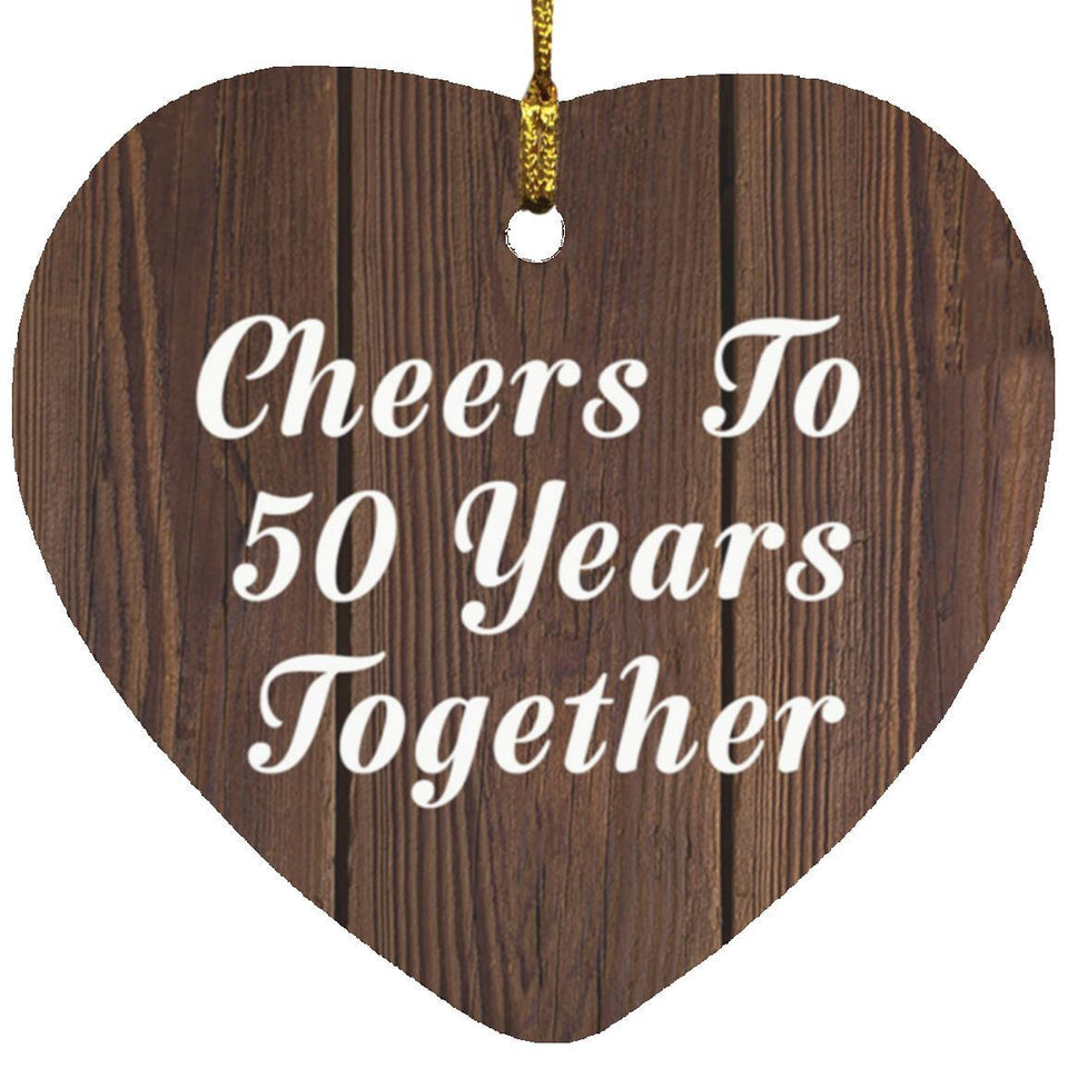 50th Anniversary Cheers To 50 Years Together - Heart Ornament D