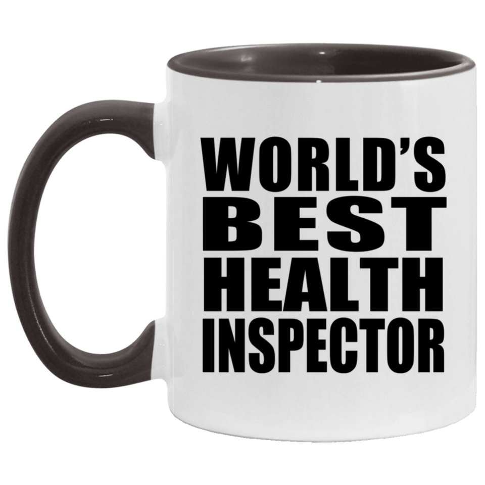World's Best Health Inspector - 11oz Accent Mug Black