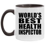 World's Best Health Inspector - 11oz Accent Mug Black