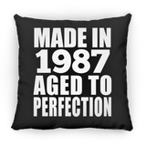 37th Birthday Made In 1987 Aged to Perfection - Throw Pillow Black