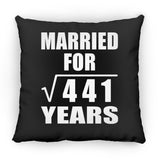 21st Anniversary Married For Square Root of 441 Years - Throw Pillow Black