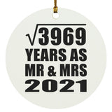 63rd Anniversary Square Root of 3969 Years As Mr & Mrs 2021 - Circle Ornament