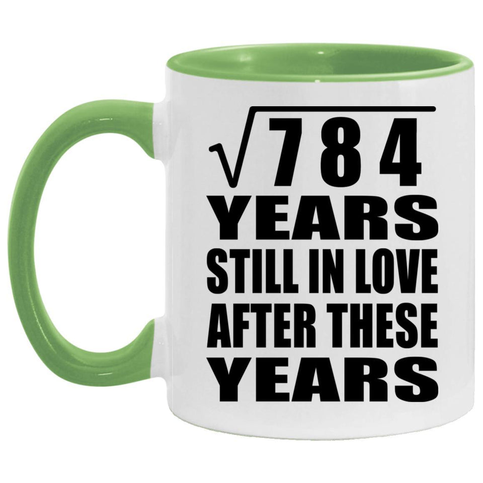 28th Anniversary Square Root of 784 Years Still In Love - 11oz Accent Mug Green