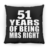 51st Anniversary 51 Years Of Being Mrs Right - Throw Pillow Black