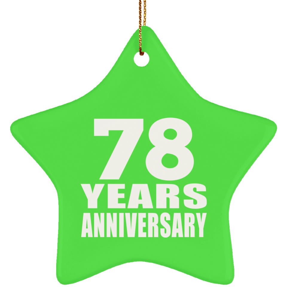 78th Anniversary 78 Years - Star Ornament