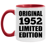 72nd Birthday Original 1952 Limited Edition - 11oz Accent Mug Red