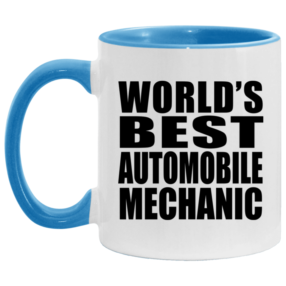 World's Best Automobile Mechanic - 11oz Accent Mug Blue