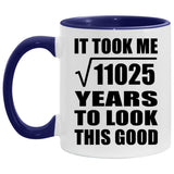 105th Birthday Took Square Root of 11025 Years To Look Good - 11oz Accent Mug Purple