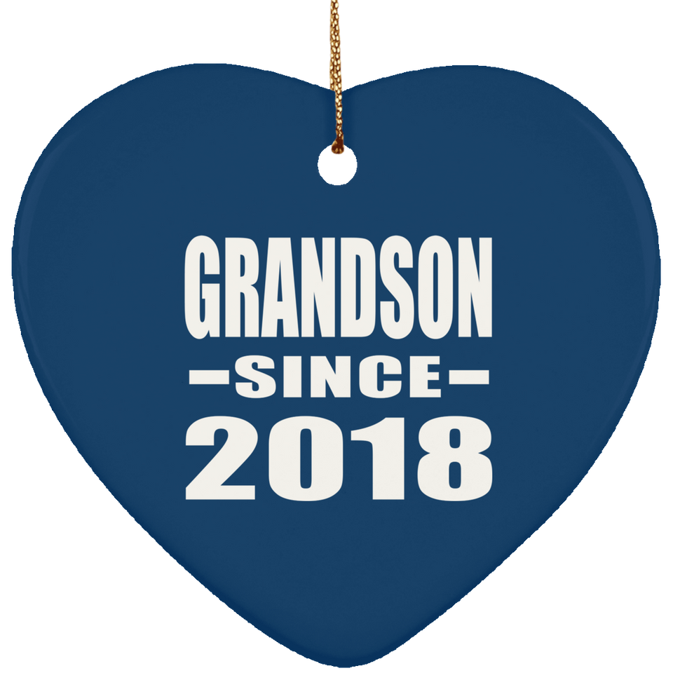 Grandson Since 2018 - Heart Ornament