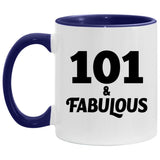 101st Birthday 101 & Fabulous - 11oz Accent Mug Purple