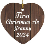 First Christmas As Granny 2024 - Heart Ornament D