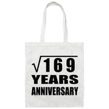 13th Anniversary Square Root of 169 Years Anniversary - Tote Bag White