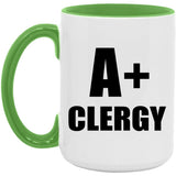 A+ Clergy - 15oz Accent Mug Green