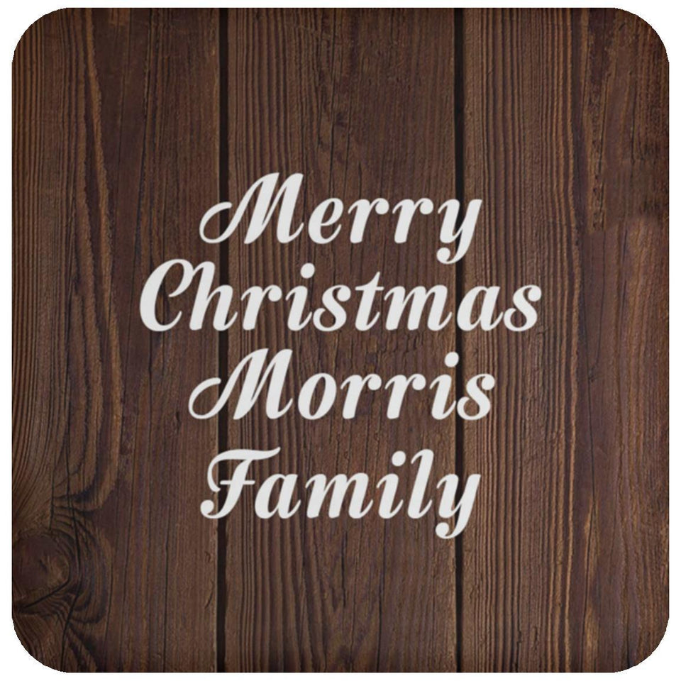 Merry Christmas Morris Family - Drink Coaster D