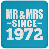 52nd Anniversary Mr & Mrs Since 1972 - Drink Coaster