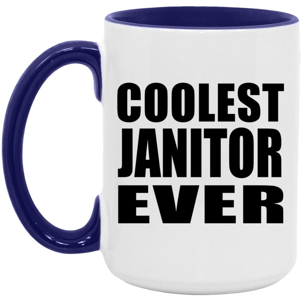Coolest Janitor Ever - 15oz Accent Mug Purple