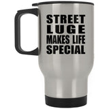 Street Luge Makes Life Special - Travel Mug Silver