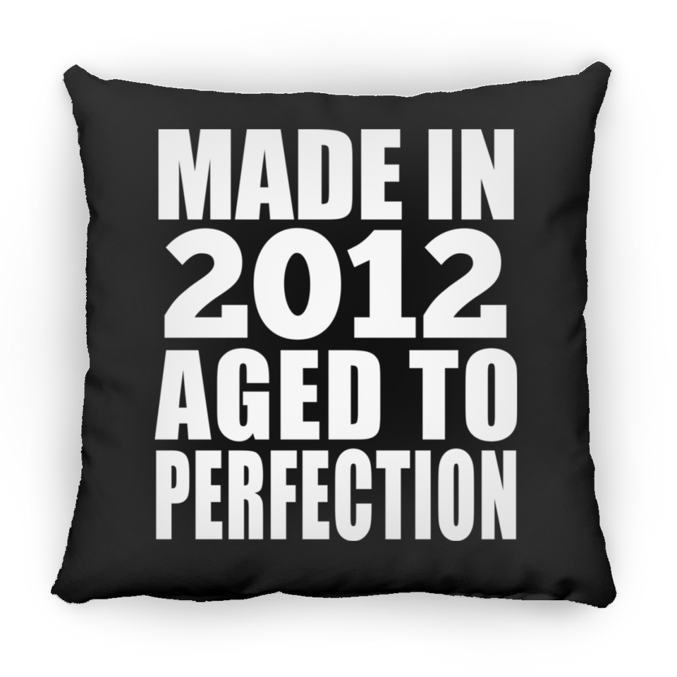 12th Birthday Made In 2012 Aged to Perfection - Throw Pillow Black