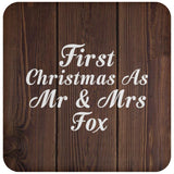 First Christmas As Mr & Mrs Fox - Drink Coaster D