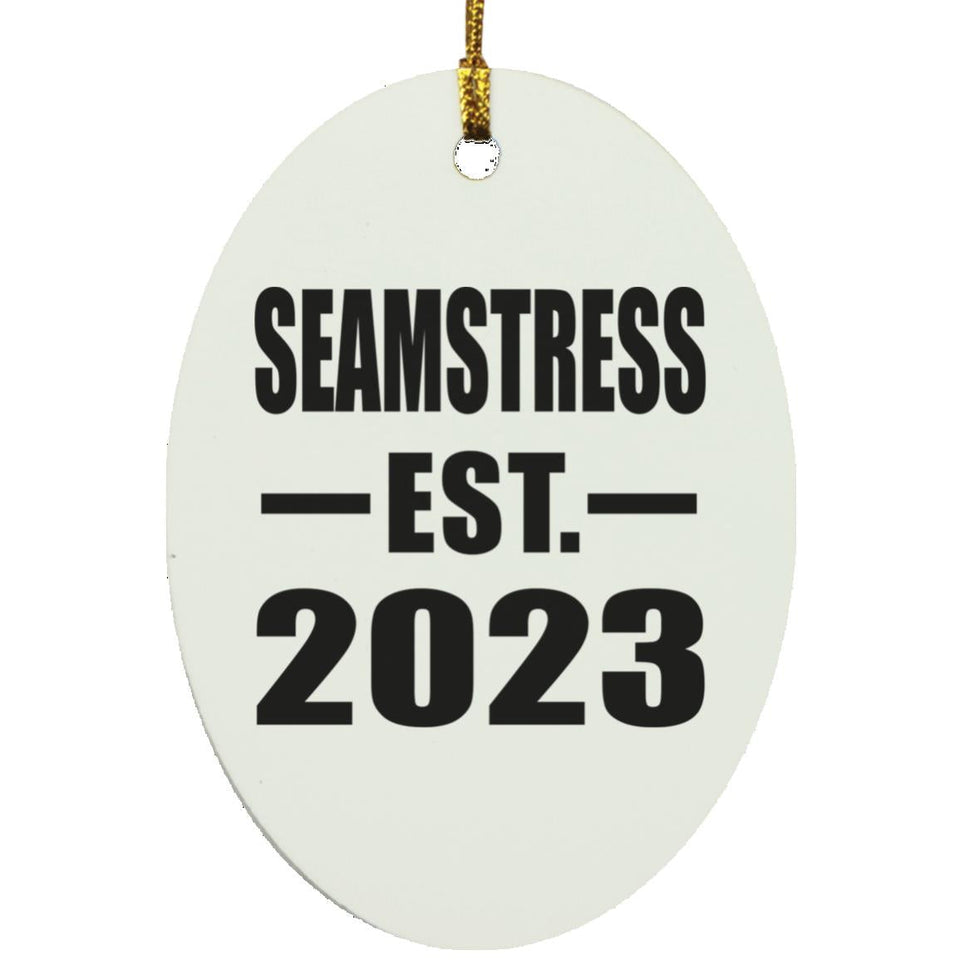 Seamstress Established EST. 2023 - Oval Ornament