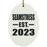 Seamstress Established EST. 2023 - Oval Ornament