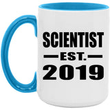 Scientist Established EST. 2019 - 15oz Accent Mug Blue