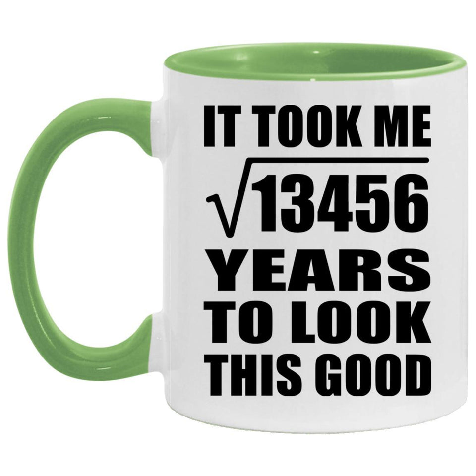 116th Birthday Took Square Root of 13456 Years To Look Good - 11oz Accent Mug Green